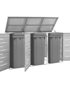 vidaXL Троен навес за кофа за смет 207x775x115 см инокс