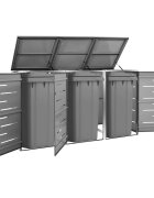 vidaXL Троен навес за кофа за смет 207x775x115 см инокс
