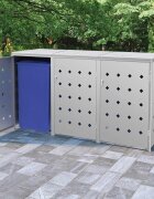 vidaXL Троен навес за кофа за смет 240 л неръждаема стомана