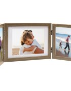 vidaXL Тройна фоторамка колаж светлокафява 22x15 cm+2x(10x15 cm)