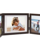 vidaXL Тройна фоторамка колаж тъмнокафява 22x15 см+2x(10x15 см)