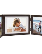 vidaXL Тройна фоторамка колаж тъмнокафява 28x18 см+2x(13x18 см)