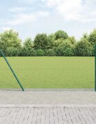 vidaXL Цепеща ограда с бетонна основа 1 x 25 m ПВЦ-обработена стомана