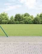 vidaXL Цепеща ограда с бетонна основа 25 x 04 m Зелено Мрежа