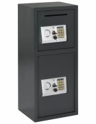 vidaXL Цифров сейф с заключване Тъмносив 35 x 31 x 80 см Стомана