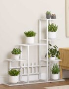 vidaXL Цветарник 945x25x88 см бял метал