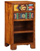 vidaXL Цветна крайна маса с чекмедже Кафяво 40 x 35 x 75 см