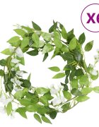 vidaXL Цветни гирлянди 6 бр бели 200 см
