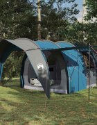 vidaXL Тунелна палатка 4-местен Синьо 185T полиестер с PU покритие