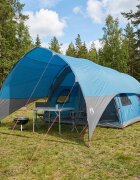 vidaXL Тунелна палатка с дъждобран водоотблъскваща 10-местен Синьо