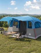 vidaXL Тунелна палатка Синьо 427 x 305 x 205 см Полиестер и стомана