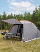 vidaXL Тунелна палатка Сив и оранжев 361 x 235 x 147 см