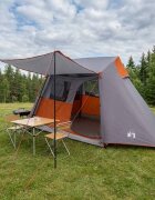 vidaXL Тунелна палатка Сив и оранжев 475 x 220 x 192 см