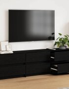 vidaXL ТВ Единици 180 x 34 x 50 см Черния дъб Инженерна дървесина