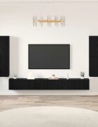 vidaXL ТВ Единици 4 бр. Черния дъб Инженерна дървесина