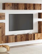 vidaXL ТВ Единици Монтиране на стена 4 pcs Старо дърво Инженерно дърво