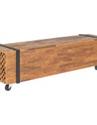 vidaXL ТВ поставка 110x30x325 см тиково дърво масив