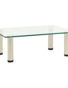 vidaXL ТВ поставка прозрачна 40x35x17 см закалено стъкло
