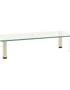 vidaXL ТВ поставка прозрачна 80x35x17 см закалено стъкло