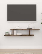 vidaXL ТВ рафт стенен монтаж опушен дъб 125x18x23 см инженерно дърво