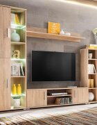 vidaXL ТВ секция с LED осветление дъб сонома