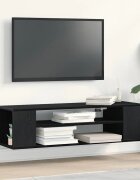 vidaXL ТВ шкаф 100 x 30 x 265 см Черния дъб Инженерна дървесина