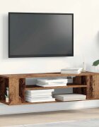 vidaXL ТВ шкаф 100 x 30 x 265 см Старо дърво Инженерна дървесина