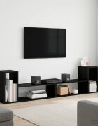 vidaXL ТВ шкаф 100 x 30 x 50 cm Черен дъб Инженерна дървесина
