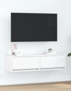 vidaXL ТВ шкаф 100 x 31 x 255 см Бяло Инженерна дървесина