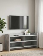 vidaXL ТВ шкаф 100 x 33 x 47 см Бетонно сиво Инженерна дървесина