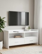 vidaXL ТВ шкаф 100 x 33 x 47 см Бяло Инженерна дървесина