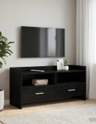 vidaXL ТВ шкаф 100 x 33 x 47 см Черен дъб Инженерна дървесина