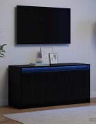 vidaXL ТВ шкаф 100 x 34 x 50 см Черен дъб Инженерна дървесина