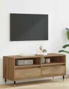 vidaXL ТВ шкаф 100 x 345 x 445 см Дъб Инженерна дървесина и желязо