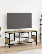 vidaXL ТВ шкаф 100 x 35 x 45 см Дъб Инженерна дървесина и желязо
