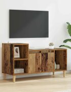 vidaXL ТВ шкаф 100 x 35 x 55 см Старо дърво Инженерна дървесина