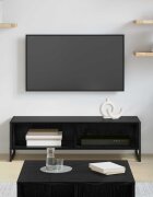 vidaXL ТВ шкаф 100 x 36.5 x 30.5 см Черния дъб Инженерна дървесина