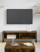 vidaXL ТВ шкаф 100 x 36.5 x 30.5 см Димящ дъб Инженерна дървесина