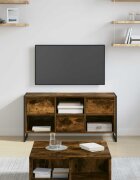 vidaXL ТВ шкаф 100 x 36 x 495 см Димящ дъб Инженерна дървесина