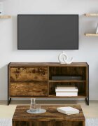 vidaXL ТВ шкаф 100 x 36 x 495 см Димящ дъб Инженерна дървесина