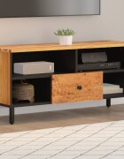 vidaXL ТВ шкаф 100x33x46 см акациево дърво масив