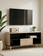 vidaXL ТВ шкаф 100x33x46 см мангово дърво масив