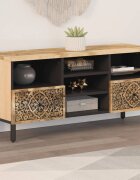 vidaXL ТВ шкаф 100x33x46 см мангово дърво масив