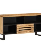vidaXL ТВ шкаф 100x34x46 см грубо мангово дърво масив