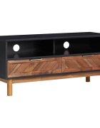 vidaXL ТВ шкаф 100x35x45 см акациево дърво масив и МДФ