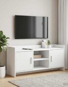 vidaXL ТВ шкаф 102 x 33 x 47 см Бяло Инженерна дървесина