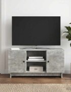 vidaXL ТВ шкаф 102 x 345 x 50 см Бетонно сиво Инженерна дървесина