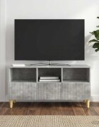 vidaXL ТВ шкаф 102 x 345 x 50 см Бетонно сиво Инженерна дървесина