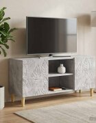 vidaXL ТВ шкаф 102 x 345 x 50 см Бетонно сиво Инженерна дървесина