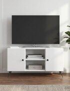 vidaXL ТВ шкаф 102 x 345 x 50 см Бял гланц Инженерна дървесина